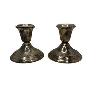 Two Vintage Gorham 838 Sterling Silver .925 Weighted Candle Stick Holders 318 gm